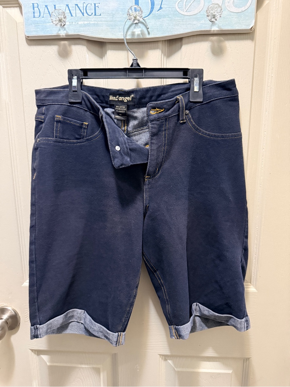 like an angel Dark Navy Denim Shorts